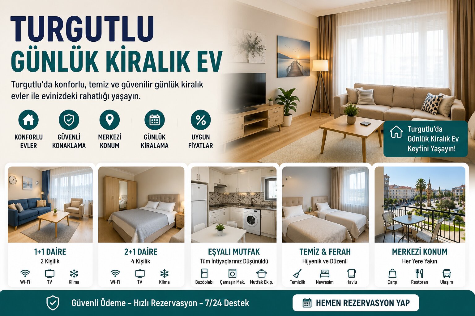 Turgutlu Günlük Kiralık Ev